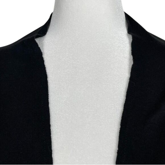 PACT Airplane Cardigan Sweater Size M/L Black Organic Cotton Long Open Front EUC - Picture 6 of 16